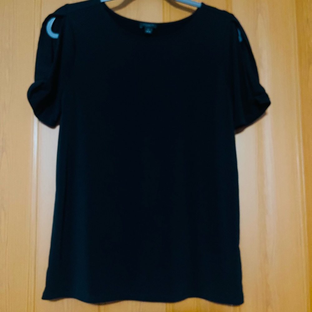 Ann Taylor Factory Black Short Sleeve Top
